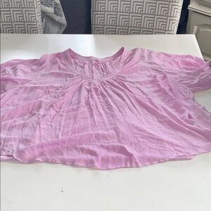 Free People oversized lilac short sleeve top size small boho